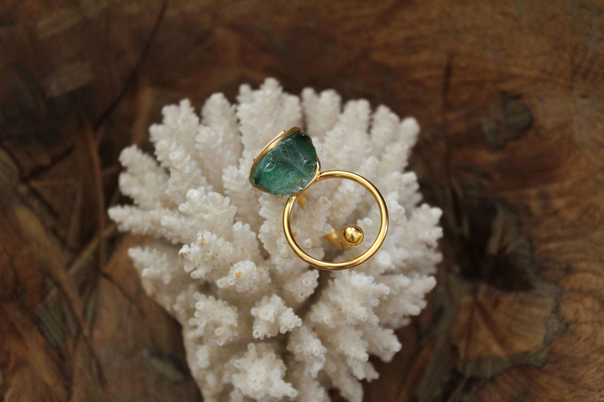 Statement Ring in Gold with Aquamarine - Image 2