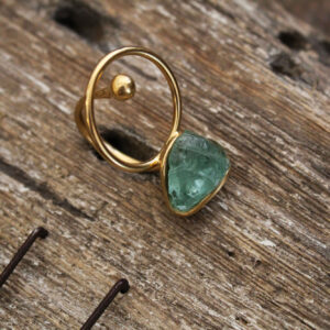 Statement Ring in Gold with Aquamarine