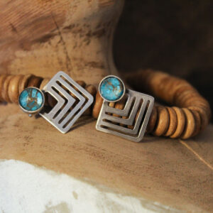 Turquoise Triangle Earrings