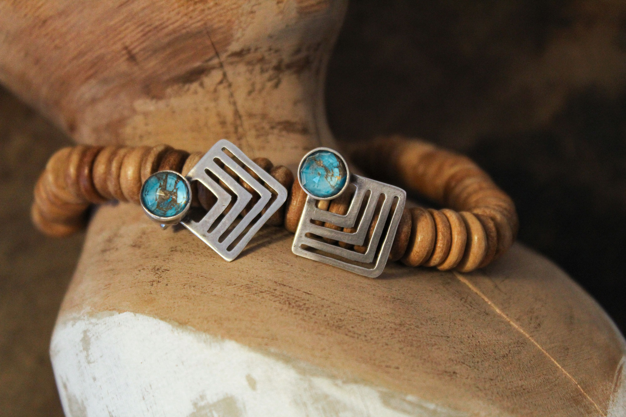 Turquoise Triangle Earrings