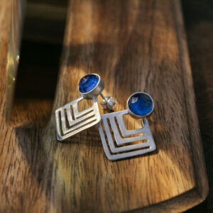 Lapis Triangle Earrings