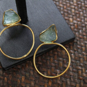 Statement Earrings with Aquamarine