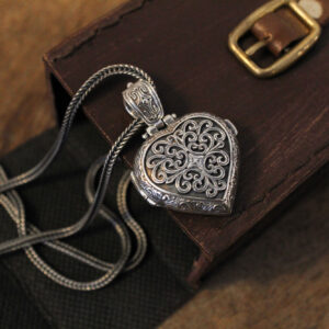 Mediterranean Heart Locket in Sterling Silver