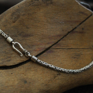 Long Byzantine Style Silver Chain