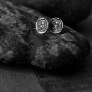 Owl Stud Earrings in Silver