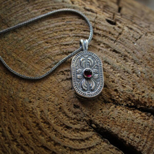 Byzantine Oval Pendant with Garnet