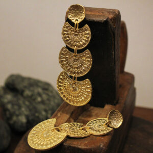 Impressive Long Earrings in Gold